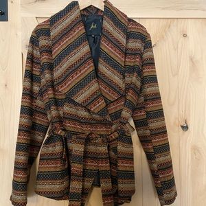 Jack Native print crossbody jacket with tie, Large